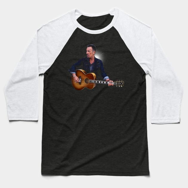 Boss Vibes Rock Out in Style with Bruce Tees Baseball T-Shirt by Silly Picture